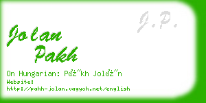 jolan pakh business card